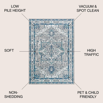 Jerica modern Persian Vintage Medallion Area Rug